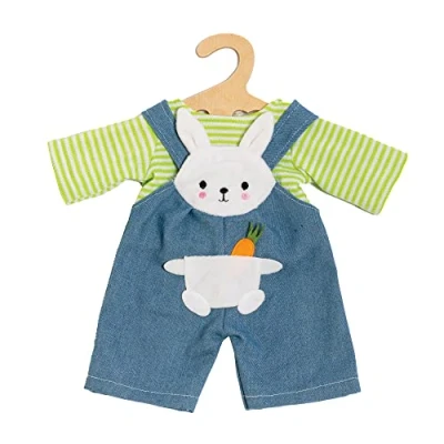 Abbildung von Puppenlatzhose mit Ringelshirt &quot;Bunny Lou&quot;, Gr. 28 35 cm