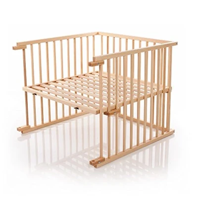 Abbildung von babybay Kinderbett Umbausatz für Beistellbetten stufenlos verstellbar passend Modell Maxi und Boxspring / Babybett Größe: 140 cm x 89 aus massivem Buchenholz (natur lackiert)