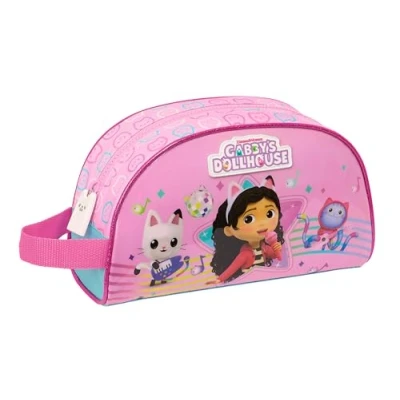 Abbildung von Safta GABBY&#039;S DOLLHOUSE PARTY Große Kulturtasche für Kinder, anpassbar an den Wagen, ideal Kinder von 5 bis 14 Jahren, bequem und vielseitig, Qualität Widerstandsfähigkeit, 26 x 16 9 cm,