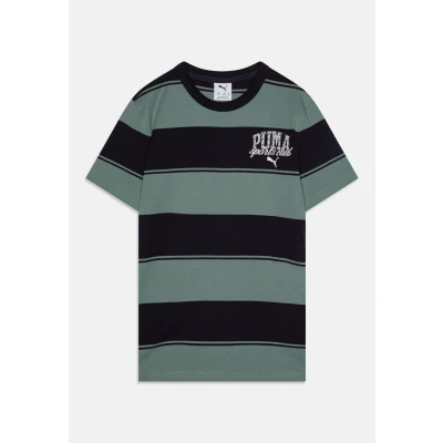 Abbildung von Puma Class Striped TEE Unisex Tshirt print für Kinder, Größe: 128, Green moon