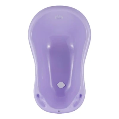 Abbildung von Hylat Baby Praktische Babywanne mit Stöpsel TÜV Rheinland zertifiziert stabil und bequem, ideal für sicheres Baden in den ersten 12 Monaten Lite Kollektion Farbe: Lila, Motiv: Yeti