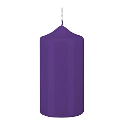 Abbildung von Stumpenkerzen Stumpen Kerzen Lila 12 x Ø 8 cm, 6 Stück getauchte Spitzkopf in RAL Qualität