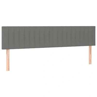 Abbildung von vidaXL 2X Kopfteil Polsterkopfteil Bettkopfteil für Bett Bettgestell Betthaupt Bettrahmen Schlafzimmer Bettzubehör Dunkelgrau 90x5x78/88cm Stoff