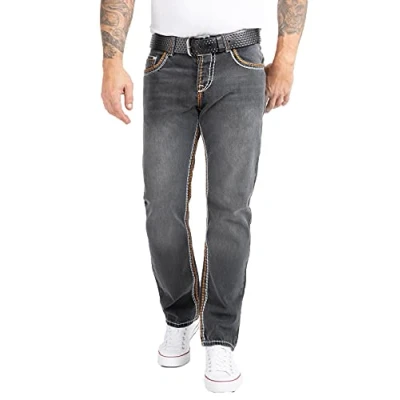 Abbildung von Rock Creek Straight Jeans Herren Comfort Fit dicke Nähte RC 2168