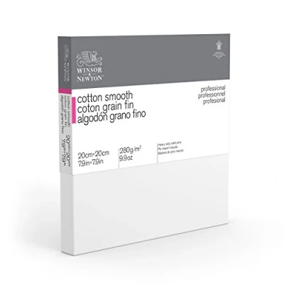 Abbildung von Winsor &amp; Newton 6205021 Professional Keilrahmen Feinkorn, Leinwand mit 280 g/m² aus 100% Baumwolle, 3 fach grundiert für Aquarell, Ölfarben, Acrylfarben 20 x cm