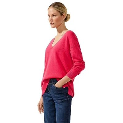 Abbildung von Street One MIT Vausschnitt Strickpullover, Damen, Größe: 38, Rot