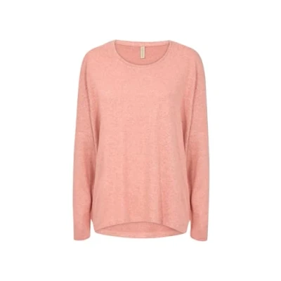 Abbildung von soyaconcept Rundhalsshirt SC BIARA 1 bequemer Pullover, elastische Viskose Qualität in melierter Optik