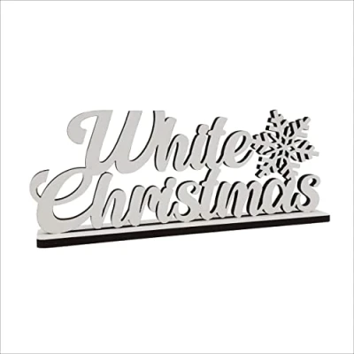 Abbildung von Melis deko Schriftzug White Christmas Weihnachten Weihnachts aus Holz in weiß 30cm