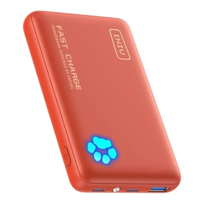 Abbildung von INIU Power Bank, Ultra Slim 22,5W 10000mAh Fast Charging Kleine Powerbank, PD3.0 QC4.0 Mini Outdoor Camping Externe Handyakkus, Kompatibel mit iPhone Samsung iPad Xiaomi Für Herren und Frauen, Orange