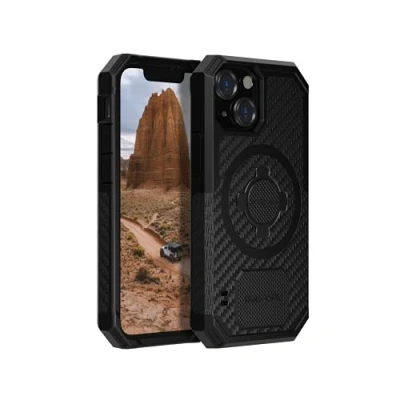 Abbildung von Rokform iPhone 13 Mini Hülle, Rugged Series, Dual Magnet Plus MagSafe kompatibel, magnetische Schutzhülle Apple Gear, Cover mit RokLock Drehverschluss, sturzgetestete Rüstung (schwarz)