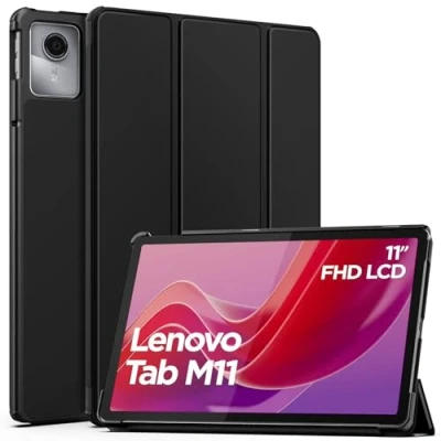 Abbildung von MoKo Hülle für Lenovo Tab M11 11 Zoll (TB330FU/TB330XU) 2024, Dünne PU Leder Tablethülle Tablet Schutzhülle mit Auto Schlaf/Aufwach und Standfunktion, Schwarz