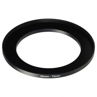 Abbildung von vhbw Step Up Ring Adapter von 55 mm auf 72 für Kamera Objektiv Filteradapter, Metall, Schwarz