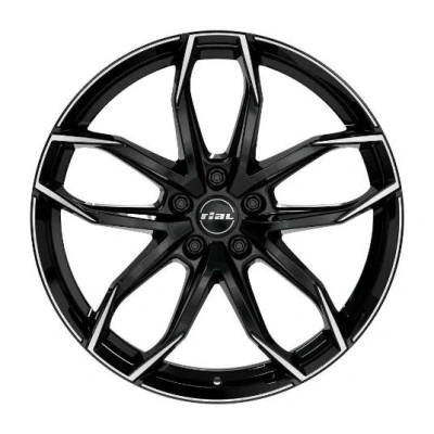 Abbildung von RIAL 5 loch 18Zoll 112mm Alufelge Lucca schwarz front polier LUC80845B73 1 Felge