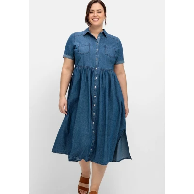 Abbildung von Sheego Jeanskleid, Damen, Größe: 46, Blue denim