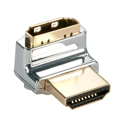 Abbildung von LINDY 41506 CROMO HDMI Adapter, 90 Grad &#039;&#039;Rauf&#039;&#039;, gold
