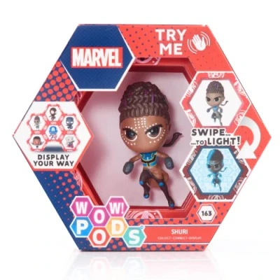 Abbildung von Wow! PODS Avengers Collection Black Panther Shuri Superhelden Figur mit Wackelkopf Offizielles Marvel Sammelspielzeug &amp; Geschenke, Kollektion