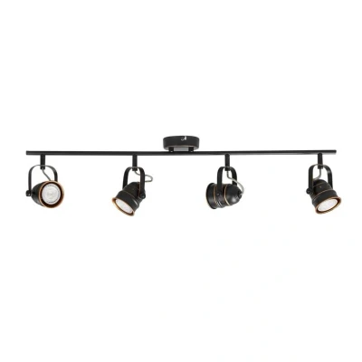 Abbildung von Lindby Deckenstrahler Leonor, 4 flg., schwarz, Metall, 78 cm