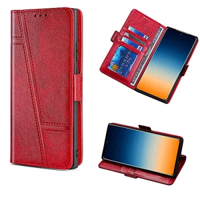 Abbildung von HUAYIJIE GKLTCK Flip Case für Maxcom Smart MS571 LTE Hülle Handy Ständer Cover [rot]