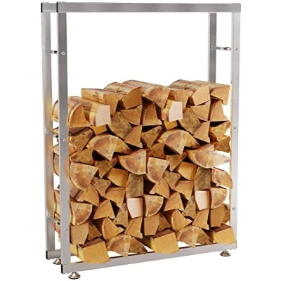 Abbildung von CLP Kaminholzregal Keri V2, BxTxH:150x25x80 cm, aus Edelstahl