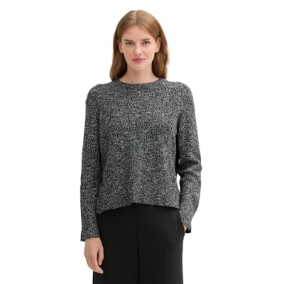 Abbildung von TOM TAILOR V Ausschnitt Pullover mit kleinen Schlitzen an Ärmeln und Saum