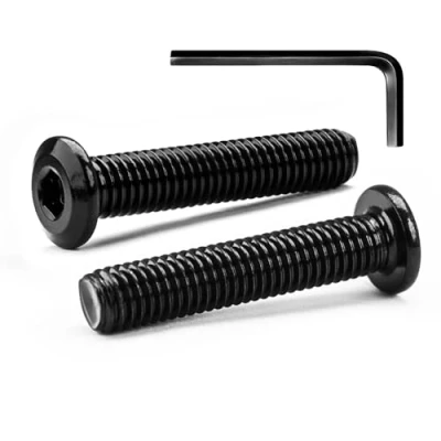 Abbildung von 20 Sätze M4 x 35mm Flachkopfschrauben Flachkopf Innensechskantschrauben, A2 V2A Edelstahl Schwarzes Oxid, Sechskantschrauben für Möbel, Möbelschrauben,mit Hex Key