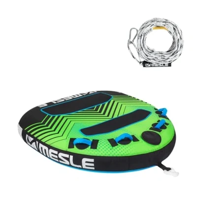 Abbildung von Mesle Funtube Vapor mit Leine, 2 Personen, Wasserreifen für Kinder &amp; Erwachsene, Towable Tube aufblasbar Wassersport, Schleppring Boot Jetski, Schleppreifen zum Ziehen