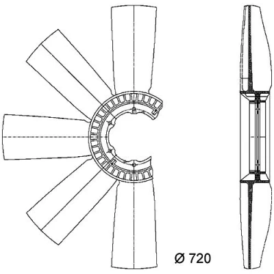 Abbildung von MAHLE ORIGINAL CFW 12 000P Lüfterrad, Motorkühlung 720mm