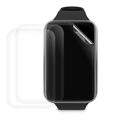 Abbildung von kwmobile 3X Transparente Displayschutzfolie kompatibel mit Xiaomi Mi Band 7 Pro Schutzfolie für Fitness Tracker Displayschutz