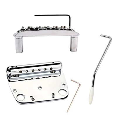Abbildung von Alnicov 6 Saiten Tremolo Vibrato Saitenhalter Brücke Set für Mustang Gitarre Ersatzteile