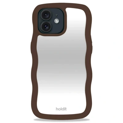 Abbildung von Apple iPhone 12 Spiegel Handyhülle Recycelter Kunststoff Holdit Hard Case/Backcover Mirror case Braun