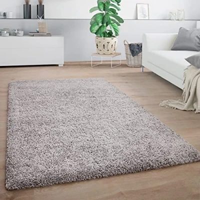 Abbildung von Paco Home Hochflor Teppich &quot;Arezzo 680&quot;, rechteckig, Uni Farben, sehr weicher Flor, ideal im Wohnzimmer &amp; Schlafzimmer