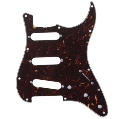 Abbildung von Musiclily Pro 11 Löcher SSS Vintage 62 Strat Pickguard Gitarren Schlagbrett für American Stratocaster E Gitarre, 4 lagig Tortoise Shell