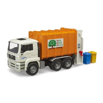 Abbildung von Bruder MAN TGA Müll LKW Hecklader orange 1:16
