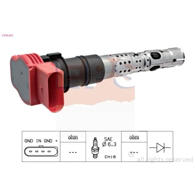 Abbildung von FACET 9.6333 Zündspule Rot COIL ON PLUG inkl. Zündkerzenstecker AUDI: A4 B6 Avant, Limousine, B7 Avant
