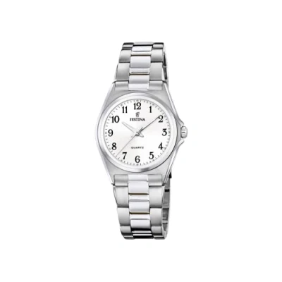 Abbildung von Festina Mineralglas Uhr, Damen, Größe: One Size, Silberfarben/weiß