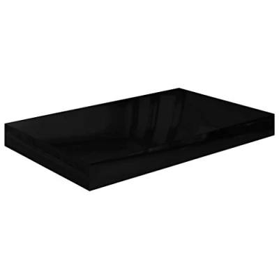 Abbildung von vidaXL Wandregal Schwebend Hängeregal Wandboard Bücherregal Schweberegal Regalbrett CD DVD Regal Dekoregal Hochglanz Schwarz 40x23x3,8cm MDF