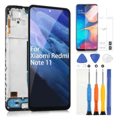 Abbildung von ARSSLY LCD Display für Xiaomi Redmi Note 11 2201117TG / 2201117TI 2201117TY/2201117TL Bildschirm Touchscreen Digitizer Glas Assembly (Schwarz mit Rahmen)