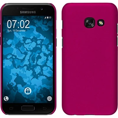 Abbildung von PhoneNatic case kompatibel mit Samsung Galaxy A7 (2017) Hülle pink gummiert Hard + 2 Schutzfolien
