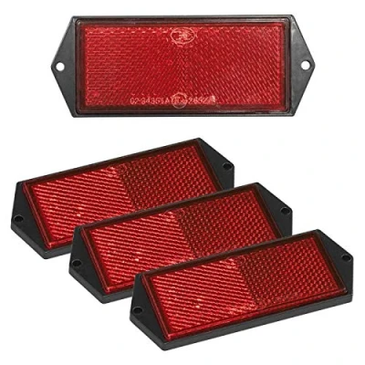 Abbildung von 4 x Reflektor rot 104x40mm Anhänger Rückstrahler PKW Seitenstrahler LKW