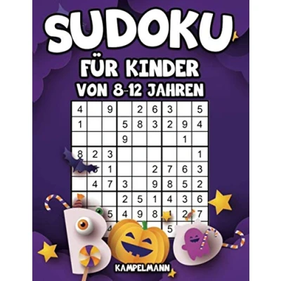 Abbildung von Sudoku für Kinder von 8 12 Jahren: 200 Sudokus intelligente mit Anleitungen, Profi Tipps und Lösungen Großdruck (Halloween Ausgabe)