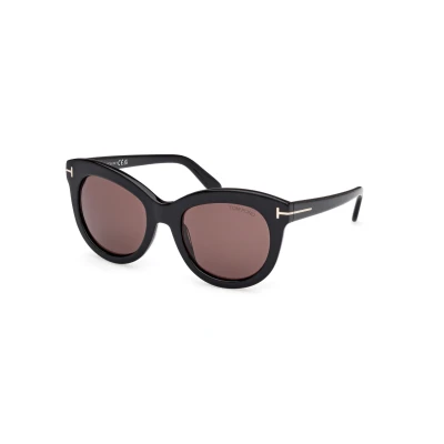 Abbildung von Tom Ford FT1189 Odette Sonnenbrille Shiny black / brown, Damen, Größe: 53, brown