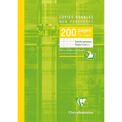 Abbildung von Clairefontaine 5721C Packung (mit 100 Kanzleibögen DIN A4, 21 x 29,7 cm, Seyes, französische Lineatur, ungelocht) 100er Pack weiß