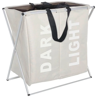 Abbildung von WENKO Wäschesortierer &quot;Duo Beige&quot;, beige, 2 tlg. Aufteilung