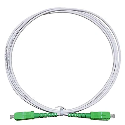Abbildung von LAZY SPORTS Glasfaserkabel SC/APC auf Monomodo Simplex 9/125, Operadores Movistar Jazztel Vodafone Orange Amena Masmovil Yoigo (Blanco 10 m)