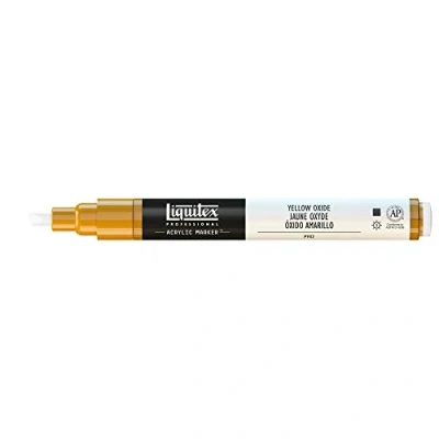 Abbildung von Liquitex 4620416 Professional Paint Marker, Acrylmarker mit hochpigmentierte Acrylfarbe auf Wasserbasis für den Innenbereich &amp; Außenbereich, feine Spitze Oxidgelb