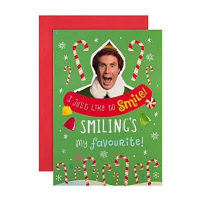 Abbildung von Hallmark Weihnachtskarte Lustige Warner Bros &#039;Smiling&#039;s My Favourite&#039; Elf Pop Up Design