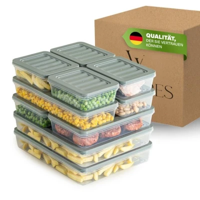 Abbildung von Viwares Vorratsdose Frischhaltedosen 10er Set Frostfest bis 25C, (Set, 10 tlg., 10er), Wiederverwendbare