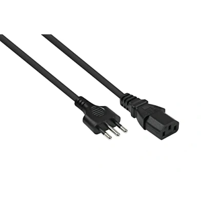 Abbildung von Kabelmeister Netzkabel Italien Netz Stecker Typ I (CEI 23 16) an Kaltgeräte Buchse C13, schwarz, 0,75mm², 1,8m