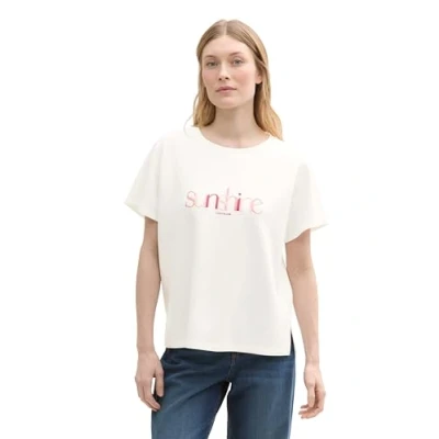 Abbildung von TOM TAILOR Damen 1045572 T Shirt, 10315 Whisper White, Small