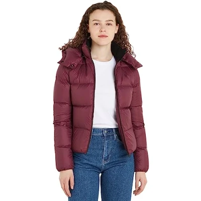 Abbildung von Calvin Klein Jeans Archetype Short Puffer Daunenjacke, Damen, Größe: Small, Amaranth